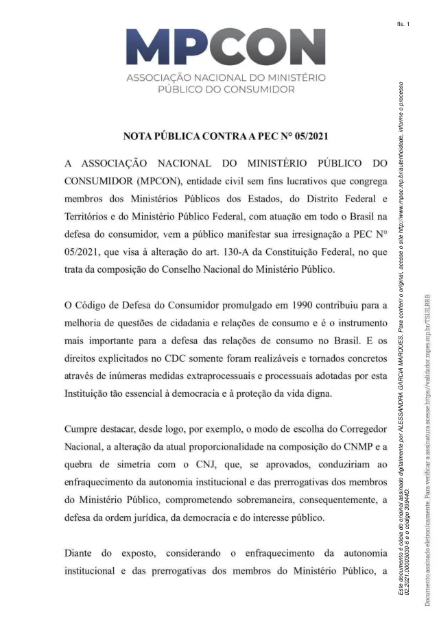 Primeira página do documento